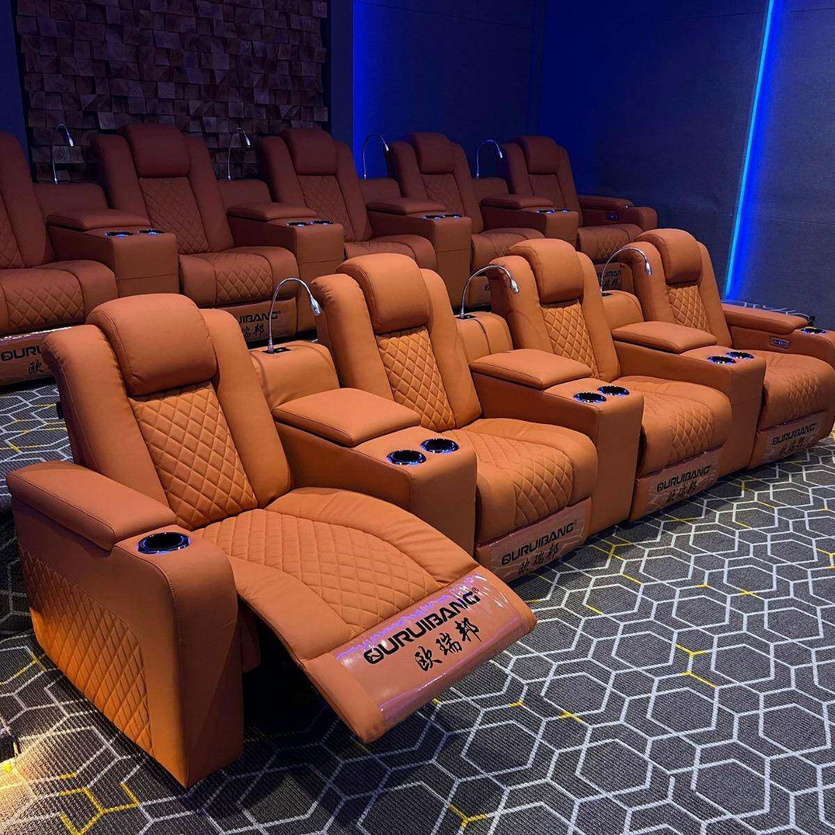 家庭影院沙发电动功能小户型真皮沙发组合别墅客厅直排影音室沙发