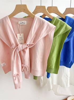 Women'S Solid Color Bow Decor Shawl, Casual Soft, Fashion