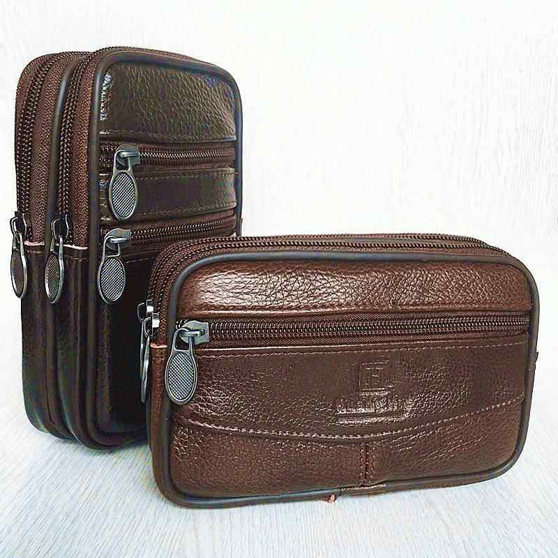 男士真皮手机包牛皮穿皮带手机腰包工地放手机干活用男腰间包定制