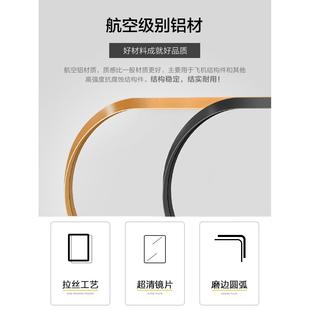 门BOLEN轻拱形立体穿衣奢实试衣镜子BAO落地木底座壁挂家用全身玄