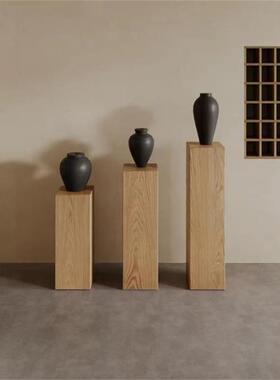 方形木子架坐凳花底原HTZ木茶几树桩实木座摆件边几复古墩风摆件