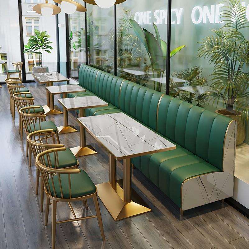 卡座沙发桌椅咖啡馆烧烤餐饮店凳子汉堡店甜品奶茶店桌椅组合商用