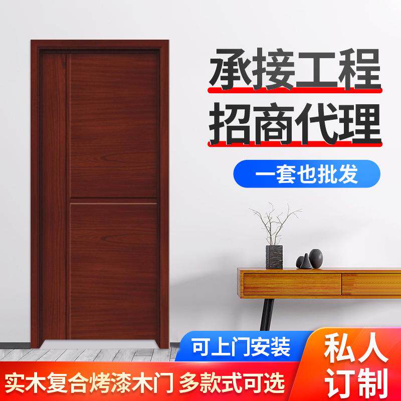 厂家出售 简欧黑胡桃色木门 仿古别墅木门 卧室木门实木