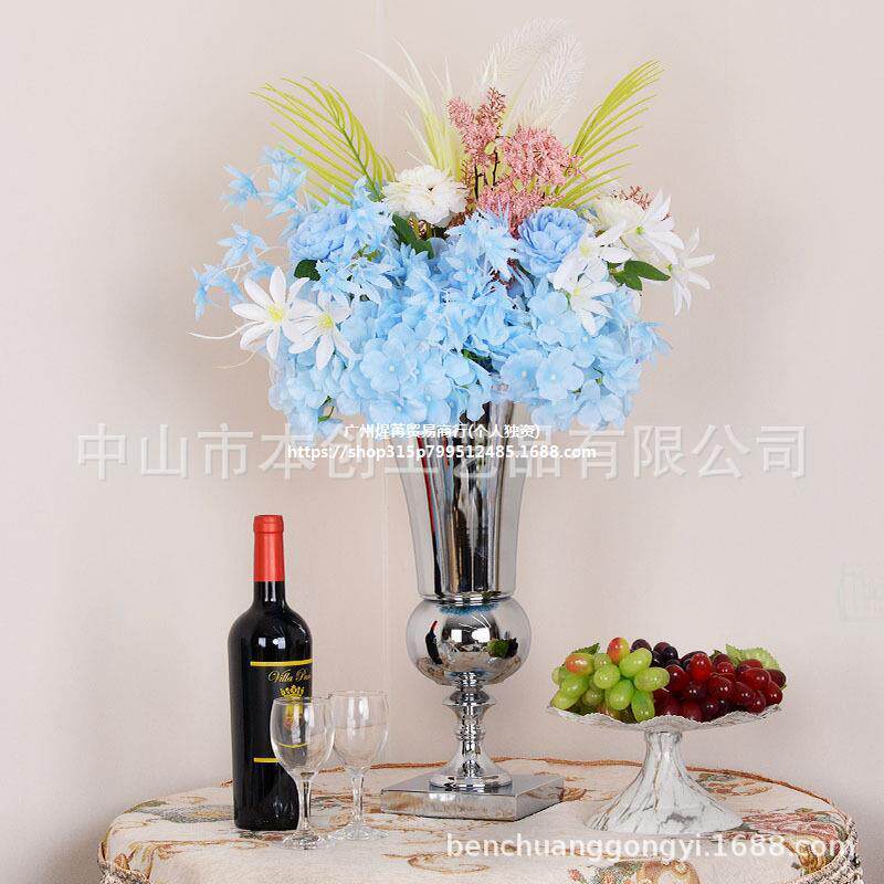 婚庆道具路引婚礼装饰花瓶铁艺花架结婚用品电镀金色花器插花摆件