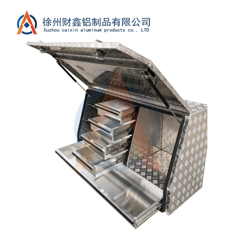 铝花纹板工具箱1430×550×820mm 卡车拖车铝合金工具箱厂家定 制