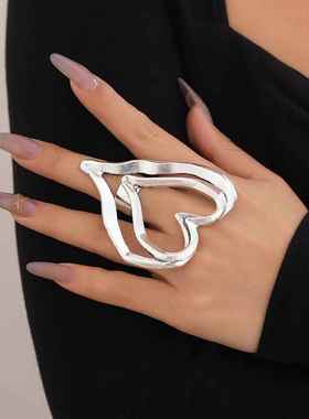 Exaggerated Sweet Cool Love Ring Cross Personalized Ring