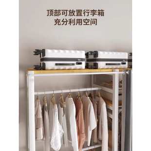 简易衣柜结实耐用钢木组合衣柜出租房钢架结构金属布衣柜家用卧室