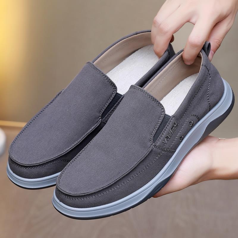 新款老北京布鞋男春秋男鞋一脚蹬帆布鞋防滑软底休闲透气时尚单鞋