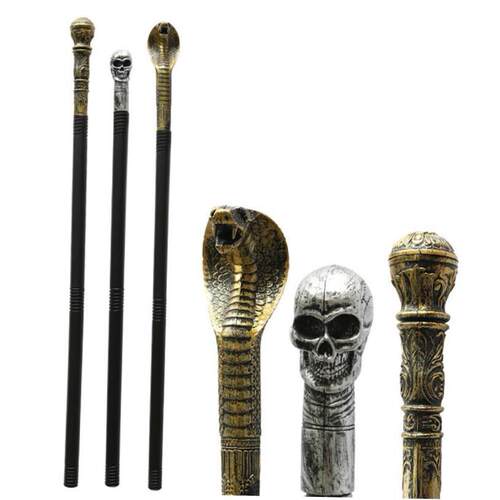 Funny Halloween Snake Skull Scepter Toy Carved Pharaoh