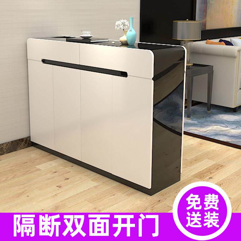 鞋柜简约现代 双面门口客厅门厅柜多功能玄关 收纳木隔断柜双门