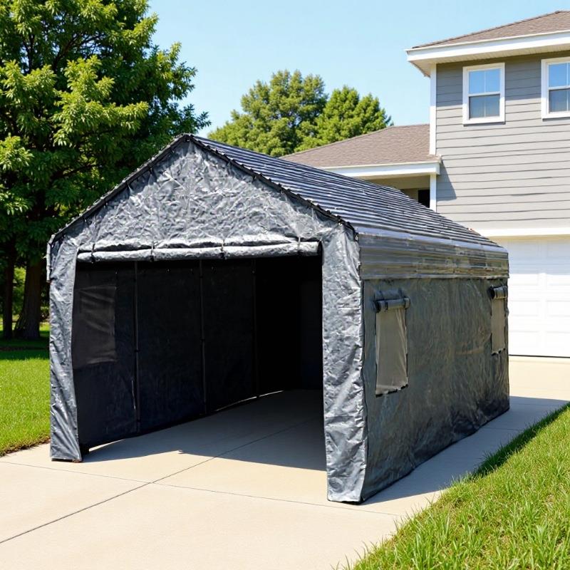 MetalCarport户外金属汽车篷遮阳棚雨棚别墅庭院室外硬顶停车库