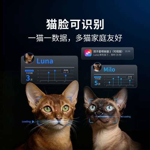 小佩【新一代AI可视】自动喂食器猫咪智能定时喂饭器狗狗投喂器
