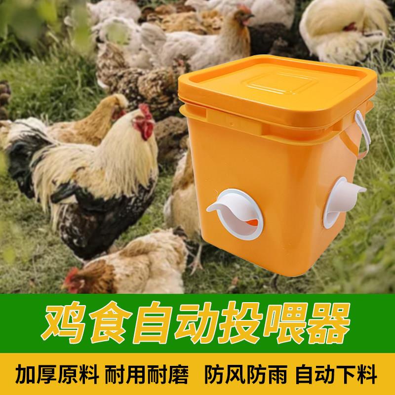 鸡食自动投喂器喂食器鸡食槽饮水器防撒自动下料器喂食器喂鸡神器