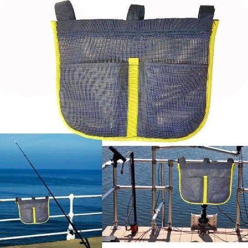 Anti-UV Boat Fishing Dock Rail Mesh Pouch Storage Bag for