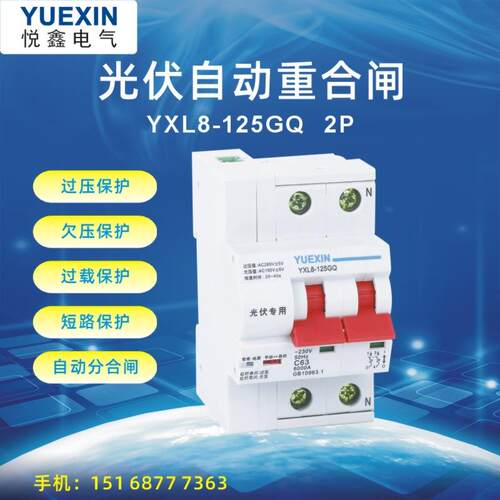 厂家直销 小型自动重合闸 2P100A 光伏自动重合闸开关