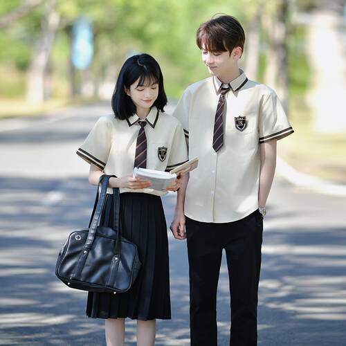 高档班服初中生夏短季学风院JK衬衫袖舞台演出业服女五六年级毕照