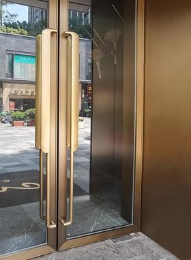 中式大门手拉玻27318璃门拉手锈心不钢实门拉手豪华酒店大门推拉