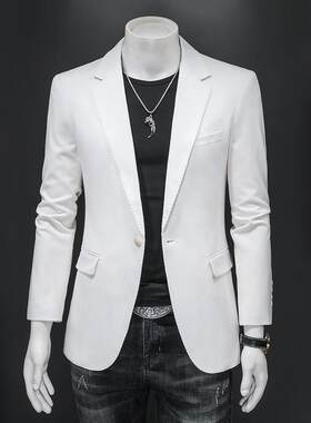 时尚轻奢西装男士秋季商务休闲装通勤西方修身大尺寸男士上衣
