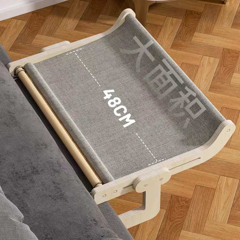 实木猫窝床边猫挂床阳台悬挂式猫吊床秋千可调节四季通用猫窝