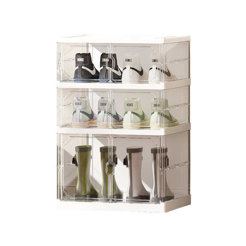 家用免安装折叠磁吸双排鞋盒透明鞋子收纳鞋架加厚多层可折叠鞋柜,收纳整理,鞋子收纳架,淘宝优惠券,粉丝福利购,淘宝优惠卷
