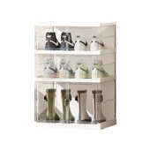 架加厚多层可折叠鞋 家用免安装 子收纳鞋 盒透明鞋 柜 折叠磁吸双排鞋