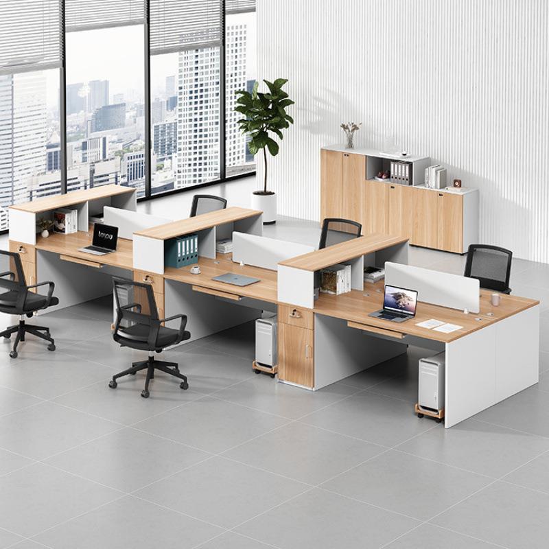 新款职员办公桌246人位员工桌椅组合简约现代屏风工位电脑桌财务