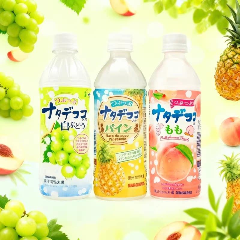 三佳利Sangaria白桃葡萄菠萝椰果果汁饮料夏日饮品500ml图片