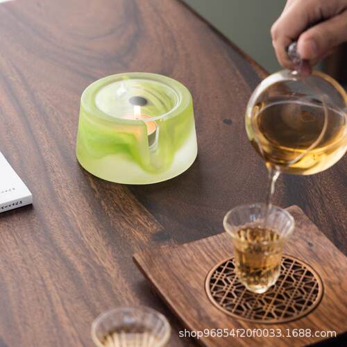 琉璃蜡茶烛煮茶炉温茶炉茶道零配加保热底座暖炉温温温茶器酒器炉