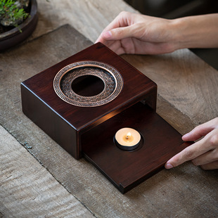 重竹蜡烛台 合金防烫圈蜡器烛温干烧茶茶玻壶加底茶炉保热温底座