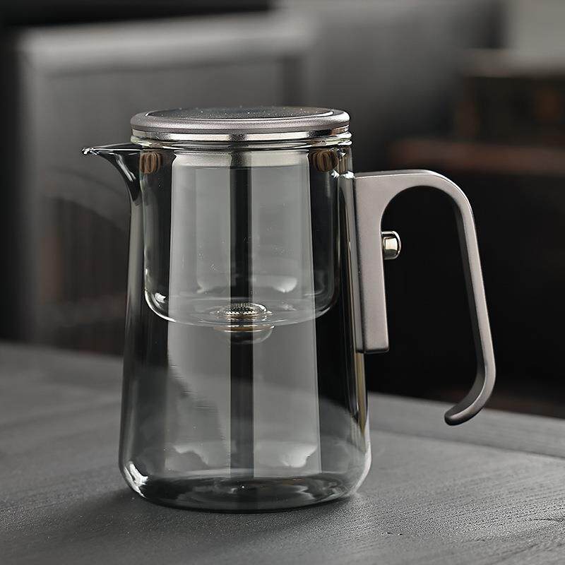 磁吸飘逸杯泡茶壶无杆一键下水办公茶具茶水分离杯家用冲茶1000ML
