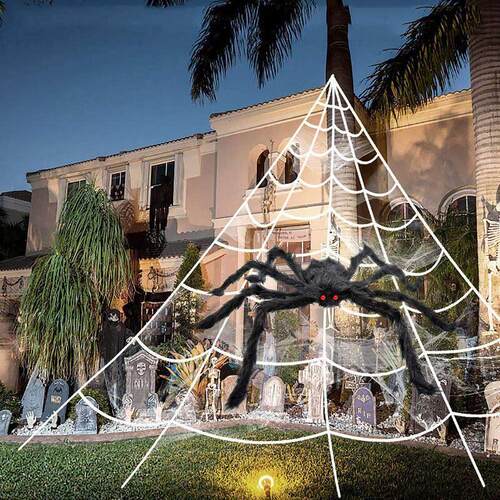 30cm/50cm/75cm/90cm Halloween Black Plush Spider Decoration