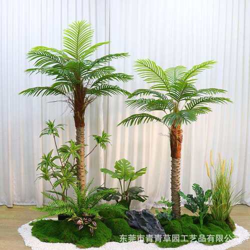 仿生绿植针葵树热带植物软装椰子树摆件室内外造景露营风假绿植树
