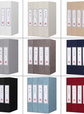 麻布假书彷真书摆件新中式书房书柜博古架办公室样品屋展示中心装