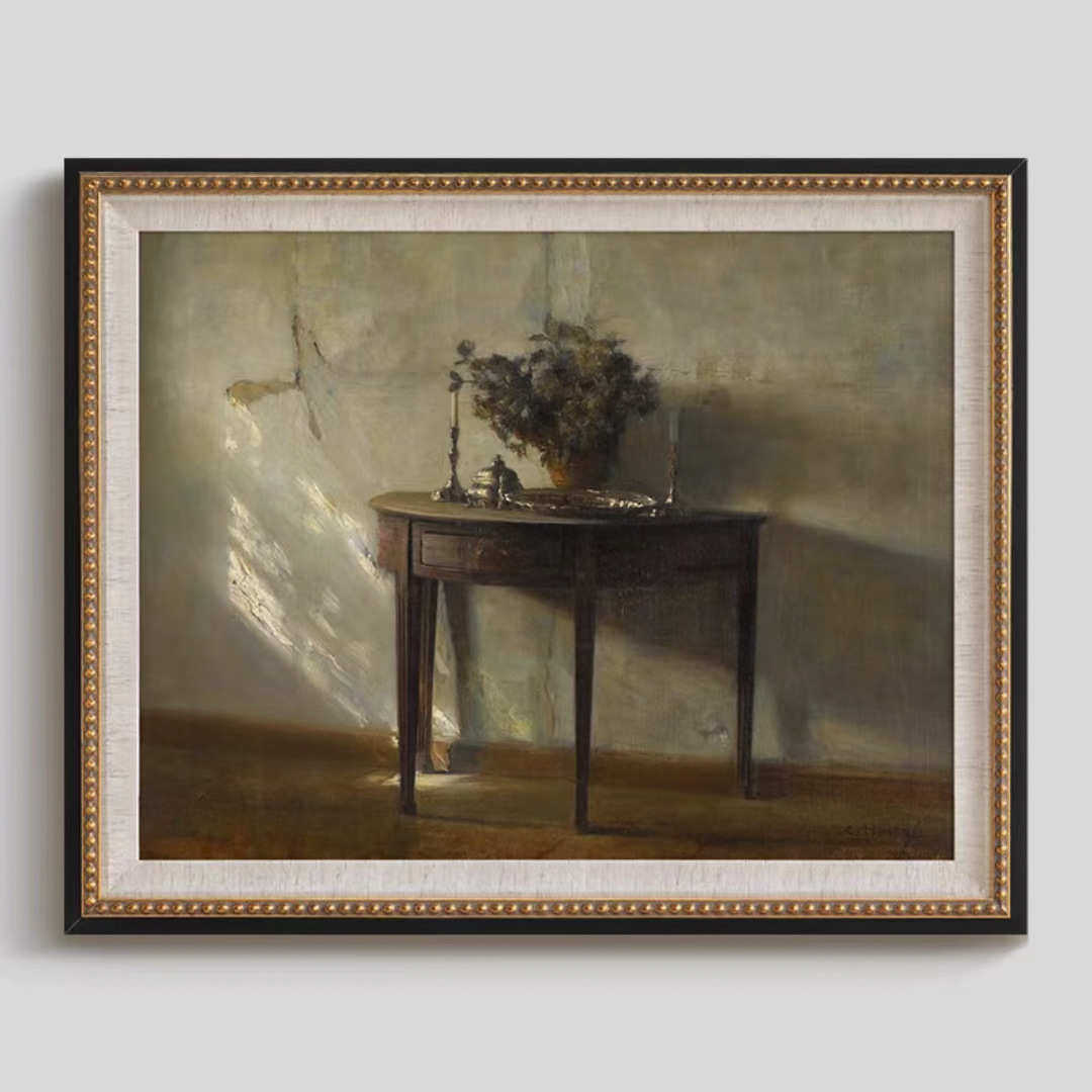 卧室》玄关风挂画老钱法式走廊古风装饰画静物室内美式中复古客厅