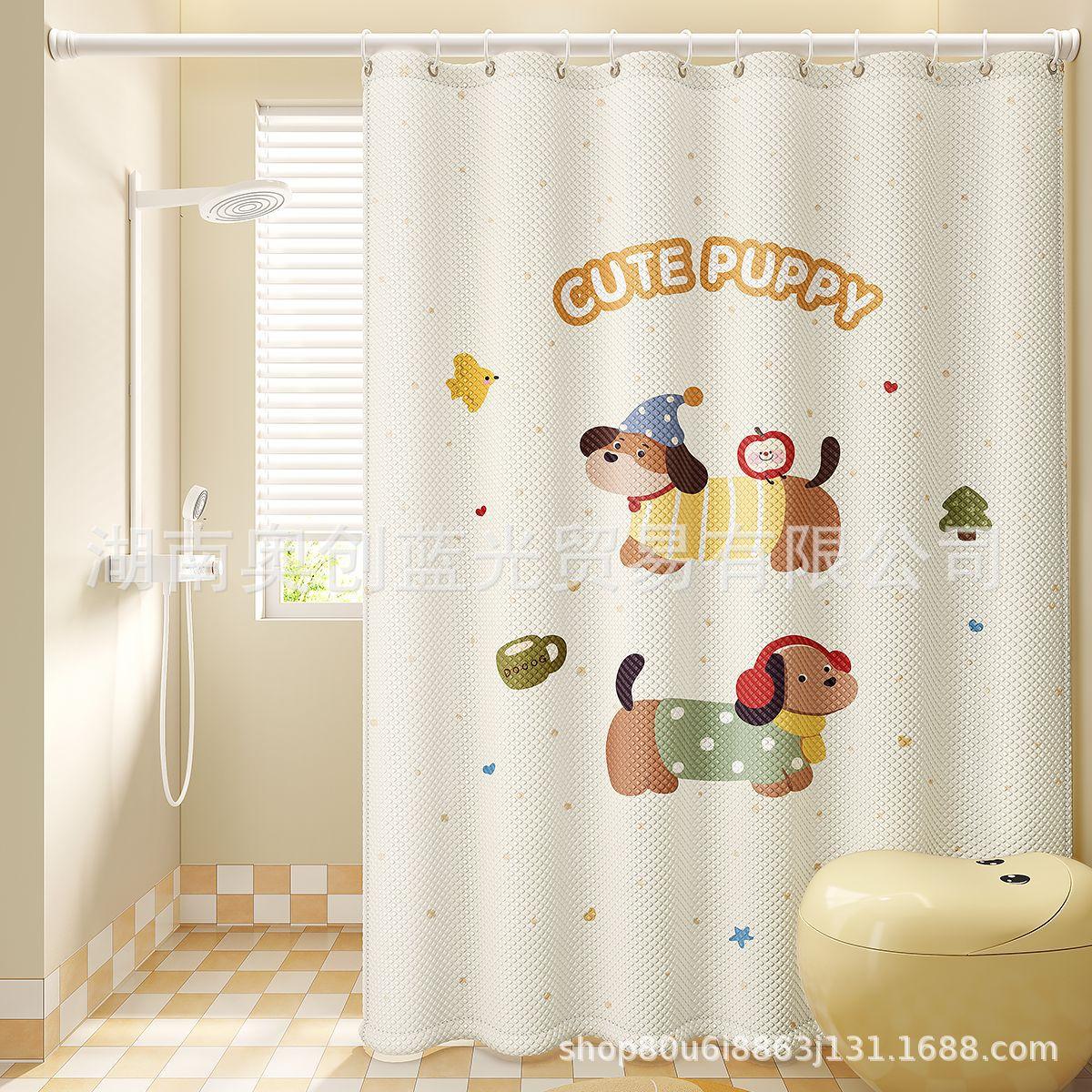 防水布卫生间防水浴室帘子浴帘