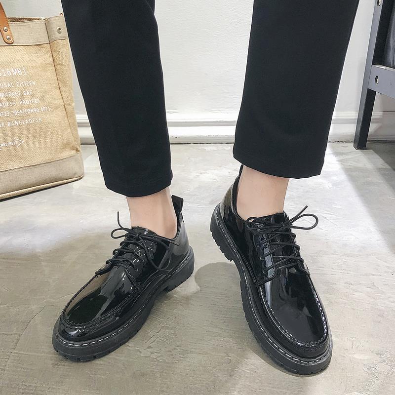 正品夏季休闲皮鞋西男黑色底韩版英伦商务正装鞋男青年厚增高装工