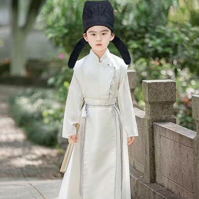 幼儿古装汉服男童唐朝诗人杜甫古诗词经典朗诵国学开笔礼演出服装