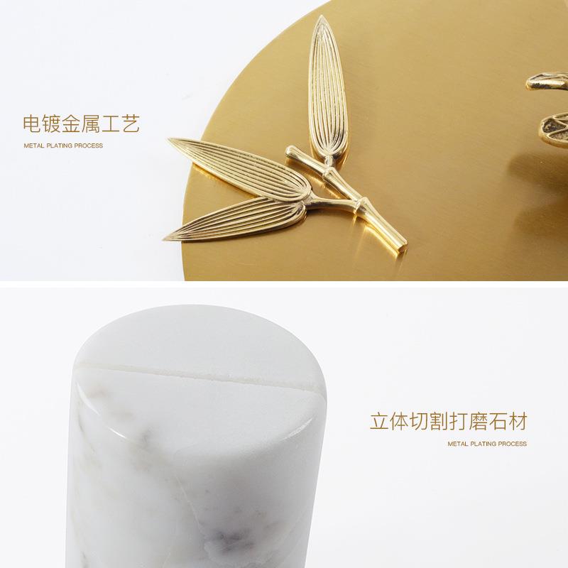 现代简约大理石摆件北欧铜制小鸟客厅房间酒柜家居办公室内装饰品