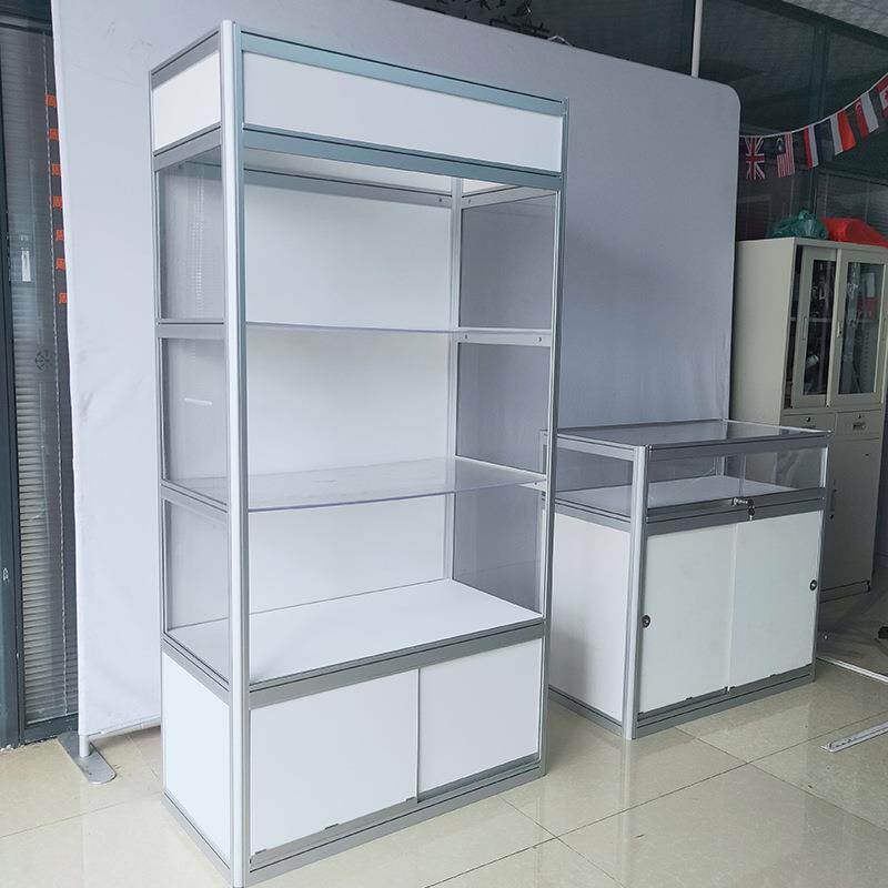 奢侈品玉器展示柜黄金珠宝首饰柜台可折叠精品古玩透明玻璃展示架