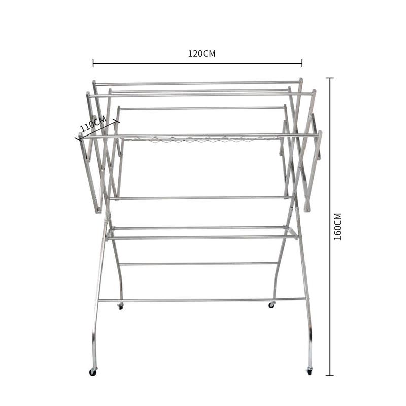 多架被晾衣架折叠晾衣架杆立式室内不锈钢晾晒架落地翼型移动阳台