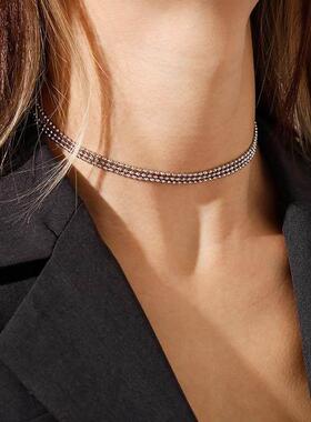 European and American Simple Double Layer Necklace Short Rou