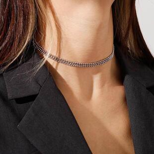 European and American Simple Double Layer Necklace Short Rou