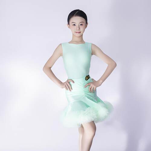 GTYDANCE2025新款拉丁舞服女童夏季无袖大裙训练练功演出L25125