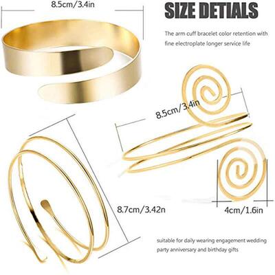 Simple Boho Coil Upper Arm Band Cuff Armlets for Women Girls