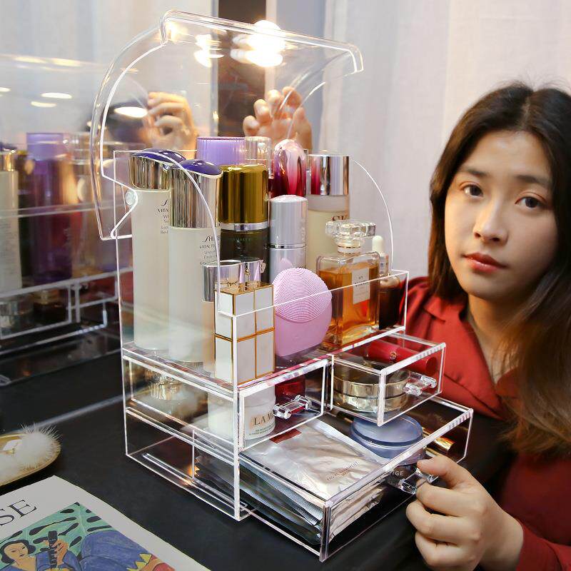 化妆品收纳盒桌面抽屉式高级感防尘大容量梳妆台护肤品面膜置物架