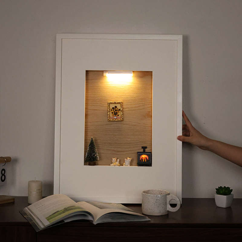 竖版电表箱装饰画可磁吸白色框新款配电箱遮挡挂画diy电闸发光壁