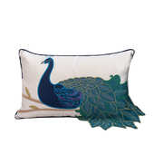 红木中式 批发孔雀 枕抱沙发腰枕套靠枕床上刺绣新样板间套靠垫中式