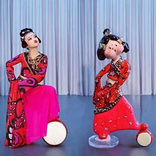 高档童汉楚优舞蹈中国风服古典舞唐民族服踏鼓声声儿红色水袖 演出