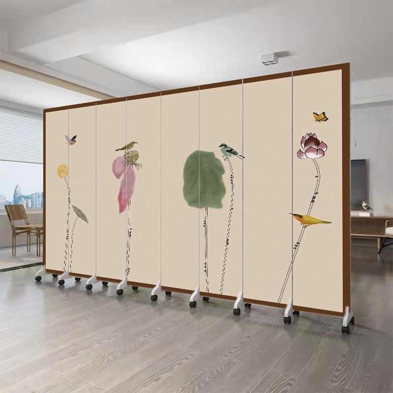 中式屏风隔断客厅遮挡卧室玄关可移动折叠墙办公室山水画仿古室内