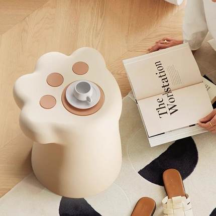 奶油风感物猫爪茶几可小型沙发旁边几现代简约家户MRA居置爱摆件